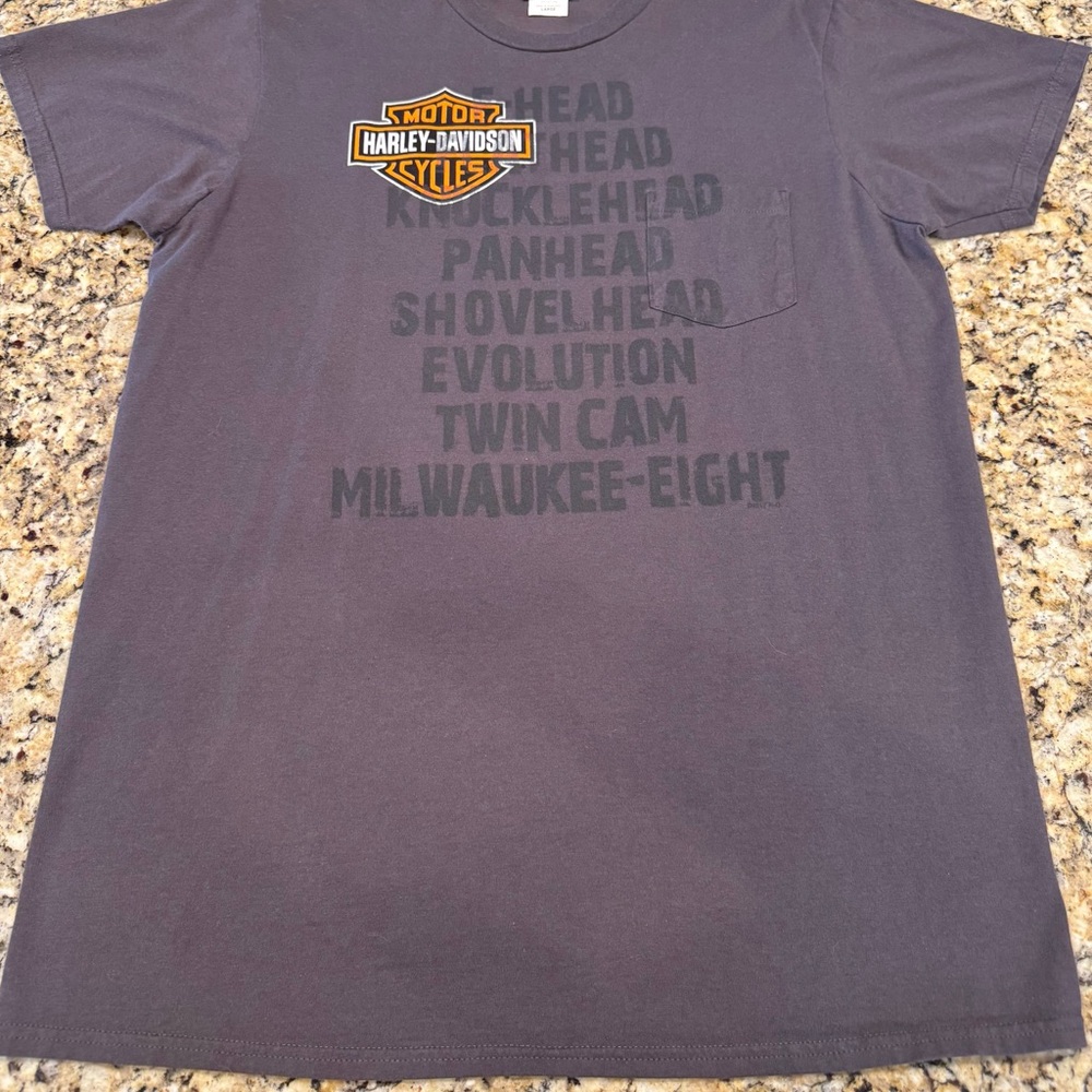 Harley-Davidson Gray T-Shirt with Black Text